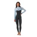 Combinaison femme rip curl dawn patrol 3-2 frontzip mid blue