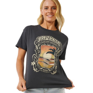 T-shirt manches courtes femme rip curl sea shells relaxed noir