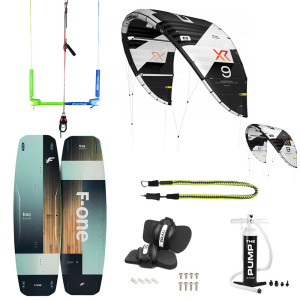 PACK COMPLET AILE CORE XR7 + BARRE VARIO + PLANCHE FONE TRAX + PADS STRAPS RYDE + POMPE KITE + LEASH MYSTIC