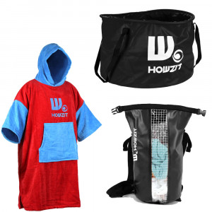 PACK NOËL PONCHO HOWZIT + SAC ÉTANCHE HOWZIT 15L + BUCKET ÉTANCHE HOWZIT