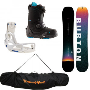 PACK SNOW BURTON CUSTOM + FIXATION BURTON STEP ON GENESIS EST + BOOTS BURTON PHOTON STEP ON + HOUSSE