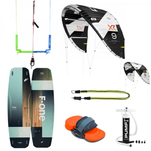 PACK COMPLET AILE CORE XR7 + BARRE VARIO + PLANCHE FONE TRAX + PADS STRAPS RYDE + POMPE KITE + LEASH MYSTIC